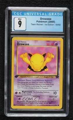 Drowzee 1st Ed. Pokemon Team Rocket CGC 9 Mint 2000 - Image 1
