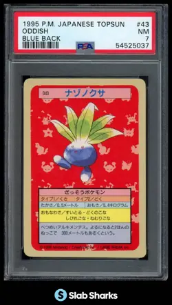 1995 POKEMON JAPANESE TOPSUN #43 ODDISH BLUE BACK NM PSA 7 - Image 1
