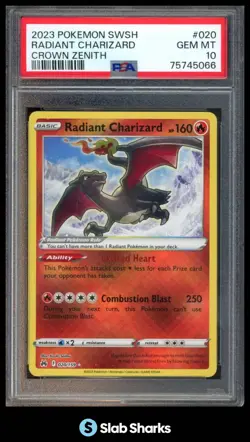 2023 POKEMON SWORD & SHIELD CROWN ZENITH #020/159 RADIANT CHARIZARD PSA 10 - Image 1