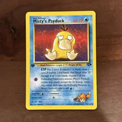 Pokemon TCG - 1st Edition Misty’s Psyduck 90/132 - Rare - Gym Heroes *NM/M - Image 1