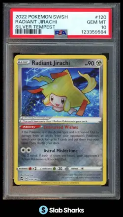 2022 POKEMON SWORD & SHIELD SILVER TEMPEST #120/195 RADIANT JIRACHI PSA 10 - Image 1