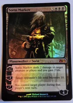 MTG English FOIL Magic Card Very Light Play SORIN MARKOV from Core 2012 M12 - Image 1