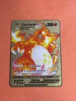 Charizard VMAX Gold Metal Pokemon Card-Collectible Gift Display!COOL! - Image 1