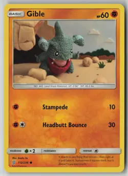Gible 112/236 Pokemon Unified Minds Common Near Mint Card (NM) 3 - Image 1