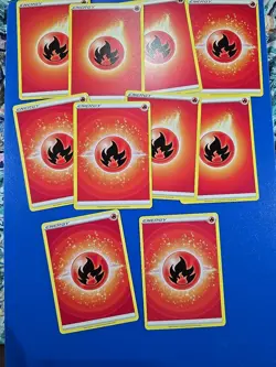 Pokemon TCG Basic Fire Energy Card Lot - Qty 10 - Image 1