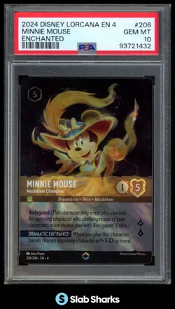2024 LORCANA URSULA'S RETURN MINNIE MOUSE - MUSKETEER CHAMPION ENCHANTED PSA 10 - Image 1