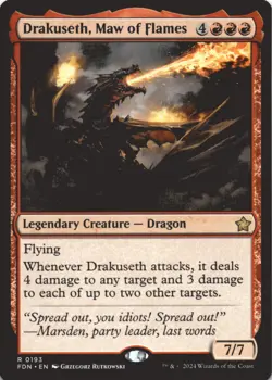 MTG Drakuseth, Maw of Flames Normal NM Foundations Magic 193 - Image 1