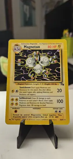 Magneton - 26/62 - Fossil Unlimited Rare Non-Holo Pokemon TCG 1999 - MP - Image 1
