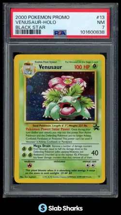 2000 POKEMON BLACK STAR PROMO #13 VENUSAUR HOLO PSA 7 - Image 1