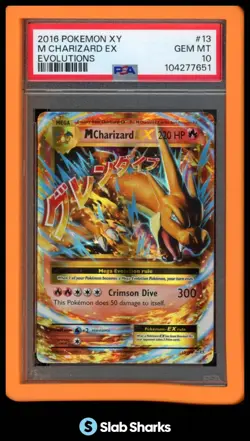 2016 POKEMON XY EVOLUTIONS #13/108 MEGA CHARIZARD EX HOLO PSA 10 - Image 1