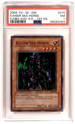 2004 Yu-Gi-Oh Kaiba Evolution 1st Edition Kaiser Sea Horse #15 PSA 7 ES6 - Image 1
