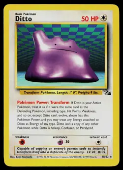 Pokemon Card - Ditto Fossil 18/62 Rare Non Holo - Image 1