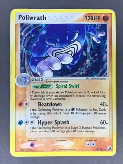 Poliwrath Holo 011/115 EX Unseen Forces 2005 English Pokemon Card DMG - Image 1