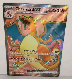 Charizard EX Holo Rare Pokemon TCG Card 183/165 Scarlet & Violet 151 - Image 1