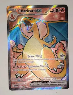 Charizard EX Holo Rare Pokemon TCG Card 183/165 Scarlet & Violet 151 - Image 2