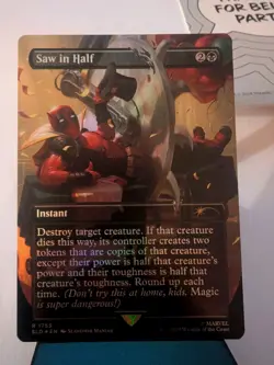 Magic The Gathering Deadpool Saw in Half (Rainbow Foil) Secret Lair Drop Foil NM - Image 1