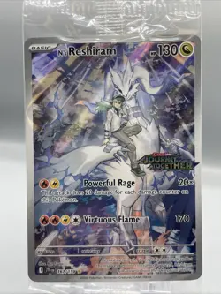 N’s Reshiram 167/159 Journey Together Stamped Pokemon Sealed Promo Card - Image 1