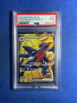 2025 POKEMON DRI EN-DESTINED RIVALS Ultra RARE #241 CYNTHIA'S GARCHOMP EX PSA 9 - Image 1