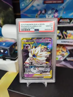 Pokemon PSA 10 Solgaleo & Lunala GX Ultra Rare 2019 75/236 Cosmic Eclipse ENG - Image 1