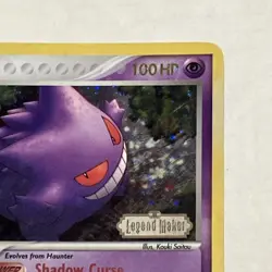 Gengar 5/92 Legend Maker Reverse Holo Ultra Rare Pokemon TCG Nintendo stamp LP - Image 4