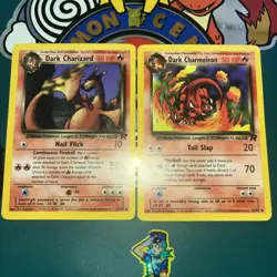 Dark Charmeleon 32/82 and Dark Charizard 21/82 W/ R STAMP Pokemon Team Rocket - Image 1