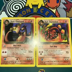 Dark Charmeleon 32/82 and Dark Charizard 21/82 W/ R STAMP Pokemon Team Rocket - Image 2