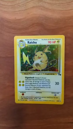 Raichu 14/62 Fossil Holo Rare Pokemon TCG Rare Moderately Played - Image 5