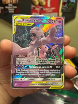 Pokemon TCG Mewtwo & Mew GX 71/236 Sm-Unified Minds Tag Team Holo Ultra Rare - Image 1