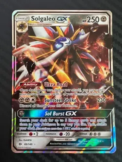 Pokemon TCG Solgaleo GX Holo Ultra Rare Card Sun & Moon Base Set 89/149 VLP - Image 1