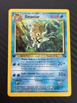 Pokemon TCG Omastar Fossil 1st Edition Uncommon Card 40/62 LP - Image 1