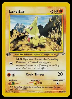 Pokemon Card - Larvitar 1st Edition Neo Destiny 70/105 Common - Image 1