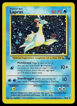 Pokemon Card - Lapras Fossil Italian 10/62 Holo Rare - Image 1