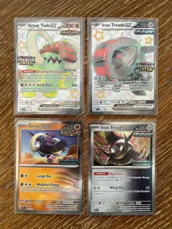 Paldean Fates Great Tusk Ex & Iron Treads Ex Stamped Promo Cards 072 & 073 - Image 1