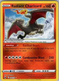 Pokemon Card Radiant Charizard 020/159 Crown Zenith - Near Mint - Image 1