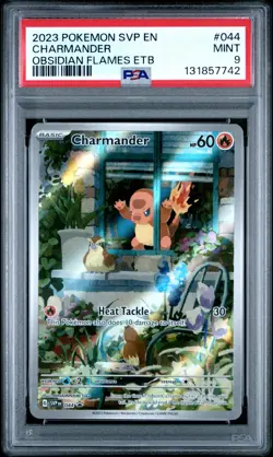 2023 POKEMON SVP EN-SV BLACK STAR PROMO #044 CHARMANDER OBSIDIAN FLAMES PSA 9 - Image 1