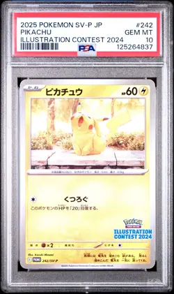 2025 POKEMON JPN SV-P PROMO ILLUSTRATION CONTEST 2024 #242 PIKACHU PSA 10 - Image 1