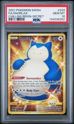 POKEMON TCG - CHILLIGN REIGN - SNORLAX 224/198 - PSA 10 - Image 1