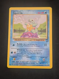 Squirtle 093/130 Base Set 2 Regular WOTC Vintage Pokemon TCG Lightly Played - Image 1