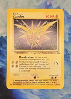 Zapdos 30/62 Fossil Non-Holo LP - WOTC English Pokemon TCG - Image 1