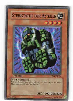 Yugioh STEINSTATUE DER AZTEKEN , ast-g014 Super Rare deutsch Played 1. Auflage - Image 1