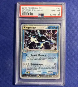 2003 Pokemon Kingdra EX Dragon Ultra Rare Holo Card 92/97 PSA 8 - Image 1