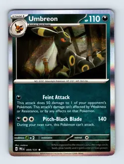 Umbreon SV: Prismatic Evolutions Holo Rare 059/131 NM/LP Pokemon Cards - Image 1