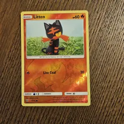 Pokemon Card TCG Litten SM Shining Legends 15/73 Reverse Holo Common NM 2017 - Image 1
