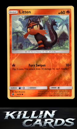 Reverse Holofoil Litten 12/70 Pokemon Common Dragon Majesty Card NM - Image 1