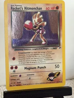 Rockets Hitmonchan Gym Heroes Trading Card 11/132 Holo 2000 LP - Image 3