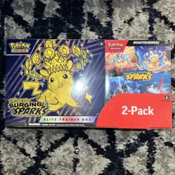 Pokemon Surging Sparks ETB + Booster Bundle Costco 2-pack Sealed - Image 1