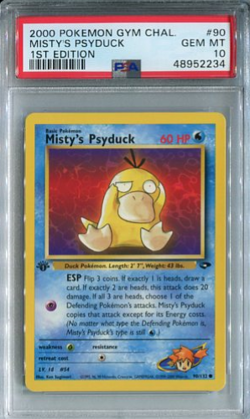 PSA 10 Pokemon 2000 1st Edition Misty's Psyduck Gym Challenge 90 GEM MINT - Image 1