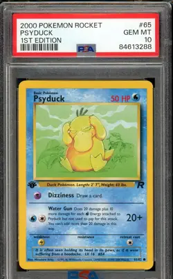 Pokemon Psyduck 65/82 1st Edition Team Rocket PSA 10 - Image 1