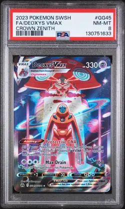 2023 POKEMON SWORD & SHIELD CROWN ZENITH #GG45 FULL ART/DEOXYS VMAX PSA 8 - Image 1