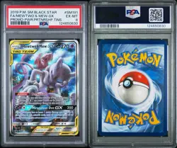 Pokemon TCG Mewtwo and Mew GX Sun & Moon SM191 Holo Promo PSA 6 - Image 3